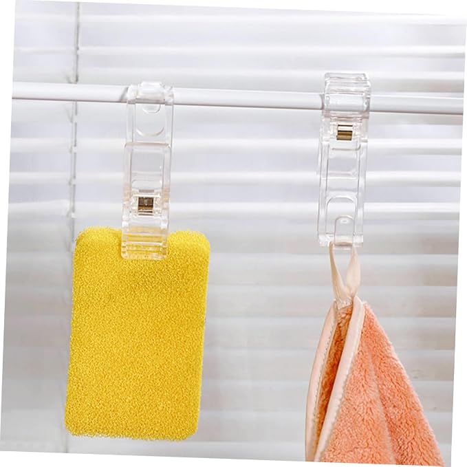 Ciieeo 4pcs Multi-Functional Bathroom Clips Hooks Plastic Laundry Hooks Clips - Image 8