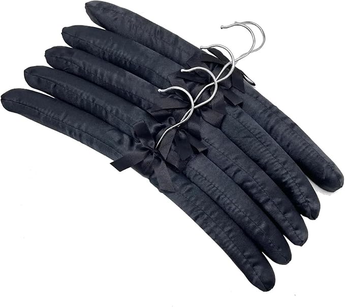 Hanger 5PCS Coat Satin Padded Clothes Silk Wrapped Display Sponge Hangers by Unknown