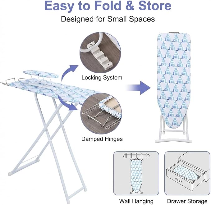 43" x 13" Ironing Board Height Adjustable Iron Board, Heavy Duty Itoning Board - Image 4