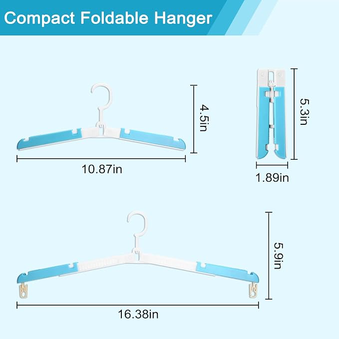 Foldable Travel Hangers for Cruise, 6 Pack Portable Collapsible Hangers - Image 2