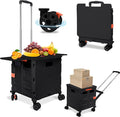 FELICON SELORSS Folding Utility Cart Rolling Crate Tote Basket Box Storage by FELICON