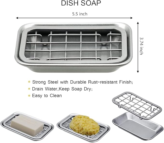 SheeChung Kitchen and Bathroom Soap Dish Tray - Image 3