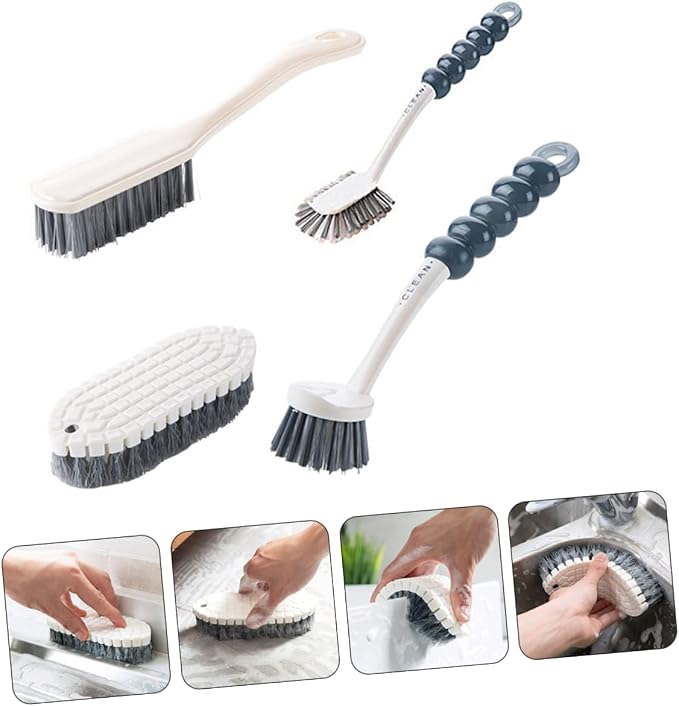 GALPADA 4pcs Kitchen Cleaning Pot Brush Set Dish Brush Straw Cleaner Bathroom - Image 8