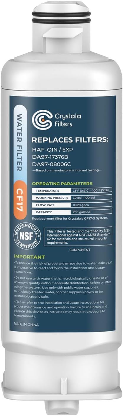 Crystala Filters Replacement for DA97-17376B Refrigerator Water Filter by CrystalaFilters