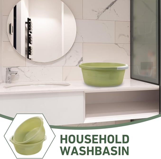 2 Pack Plastic Wash Basin for Foot & Face | Stackable Tub Bucket for Kitchen - Image 5