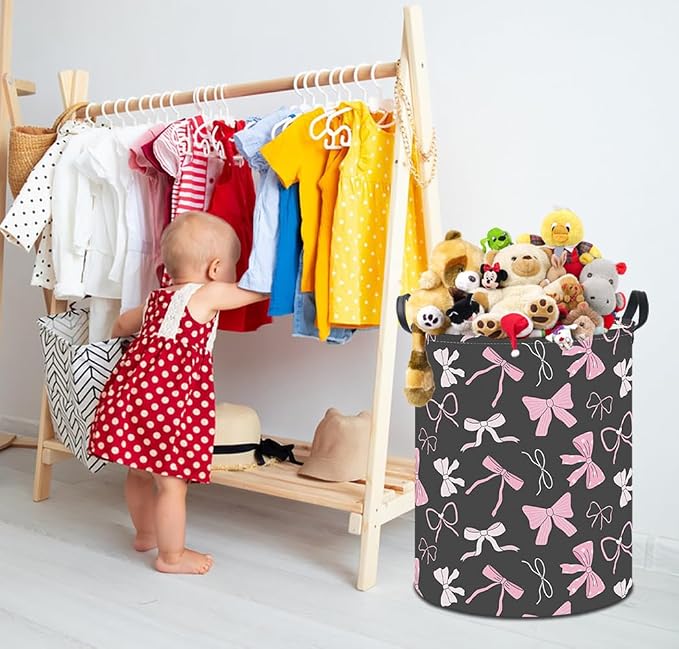 19.7" Laundry Basket, Kids Dirty Clothes Hamper, Waterproof Toys Storage Bin - Image 5