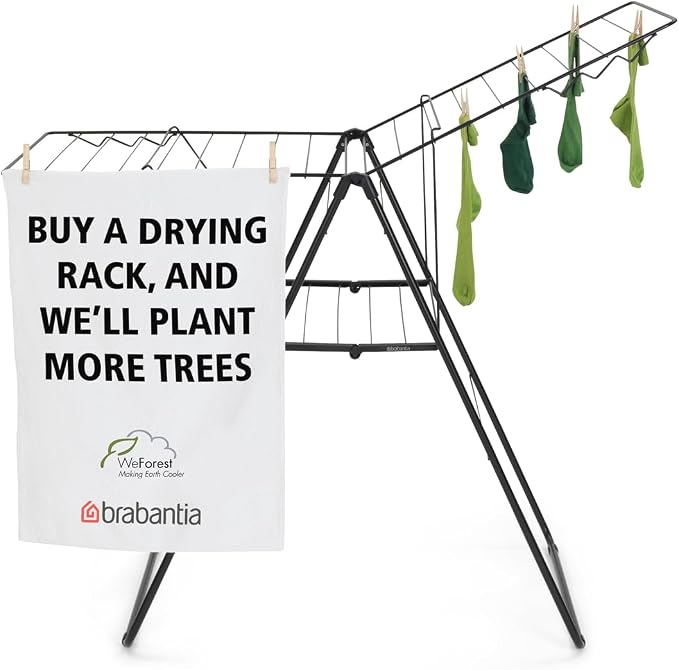 Brabantia HangOn Clothes Drying Rack | 67ft | Matt Black | Large Indoor Clothes - Image 8