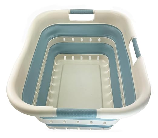 SAMMART 41L Collapsible 3 Handled Plastic Laundry Basket by SAMMART