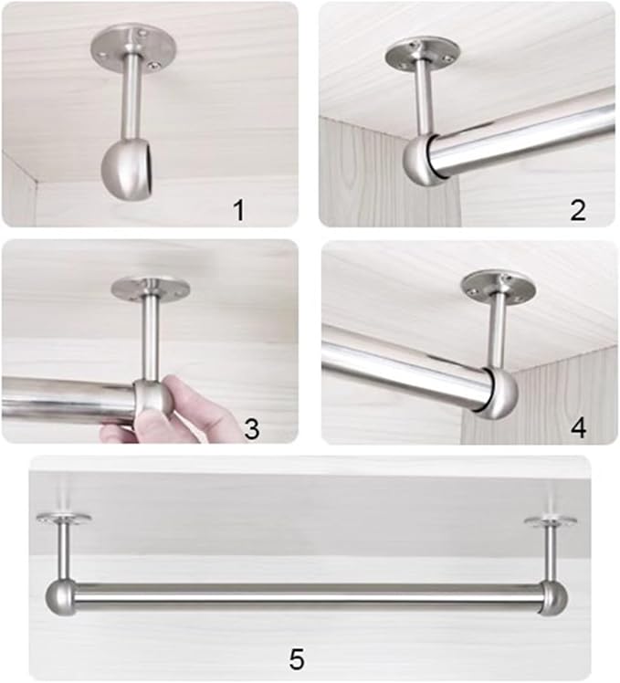 WDJBPSH Closet Rod Bracket for Hanging Clothes, U - Image 6
