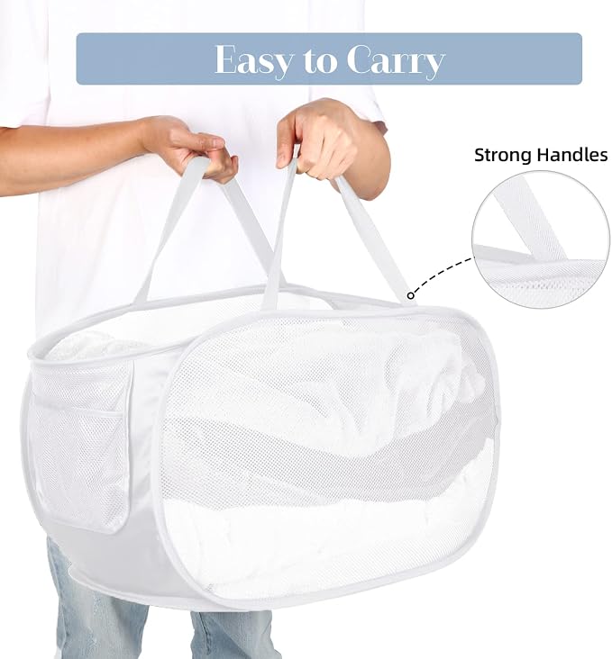4 Pack Foldable Laundry Basket Hamper, Collapsible Laundry Baskets - Image 7