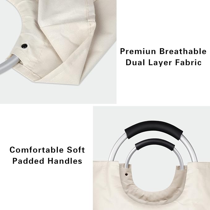 Extra Large Laundry Hamper Bag Collapsible, Tall Laundry Basket - Image 3
