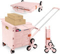 Foldable Utility Cart with Stair Climbing Wheels, Collapsible Rolling Crate by ZIYOULANG