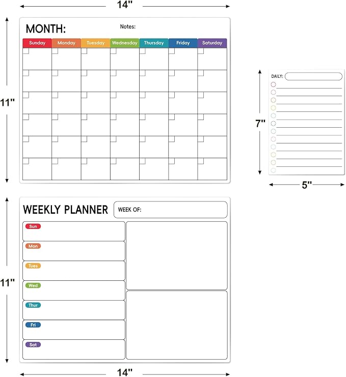 3 Pack， Magnetic Dry Erase Calendar - Image 3