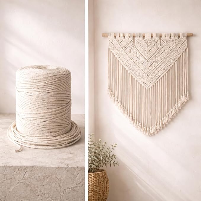 Macrame Cord Cotton Rope Twine for Crafts String Yarn for Wall Hanging Plant - Image 9