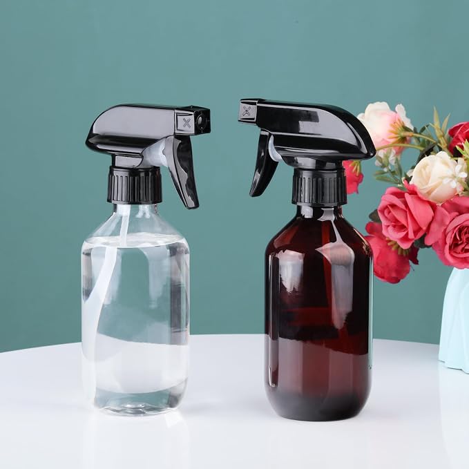 Plastic Spray Bottles Clear and Brown Refillable Container Empty Spray Bottle - Image 5