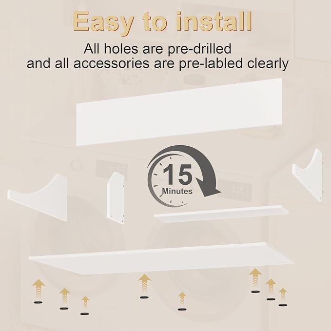 54'' Laundry Room Organization, 2-Tier Washer and Dryer Countertop - Image 8