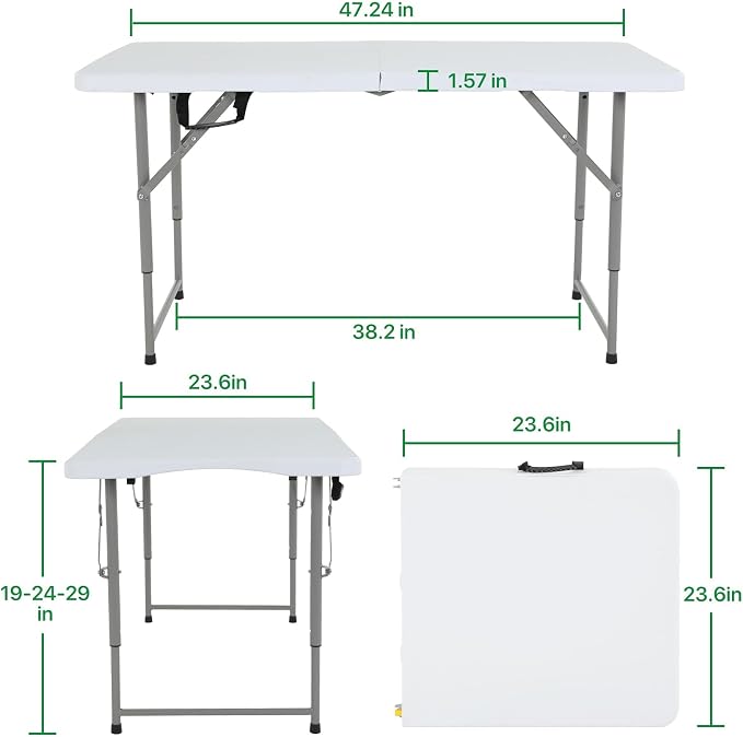 HKLGorg Folding Table, Heavy Duty Plastic Folding Utility Table Indoor Outdoor - Image 3