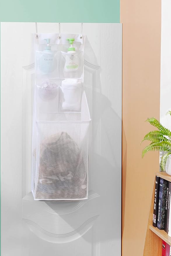 ALYER Multi-Scene Suitable Hanging Mesh Laundry Basket, Behind The Door Storage - Image 6
