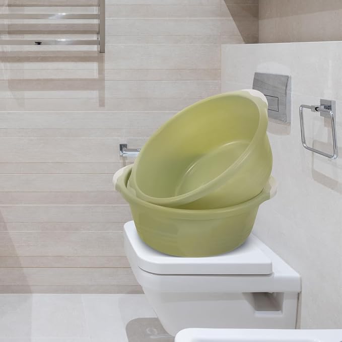 2 Pack Plastic Wash Basin for Foot & Face | Stackable Tub Bucket for Kitchen - Image 4