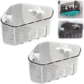 Suction Cup Sink Corner Rack, 2025 Upgrade Plastic Suction Cup Storage Rack by Ehnoge