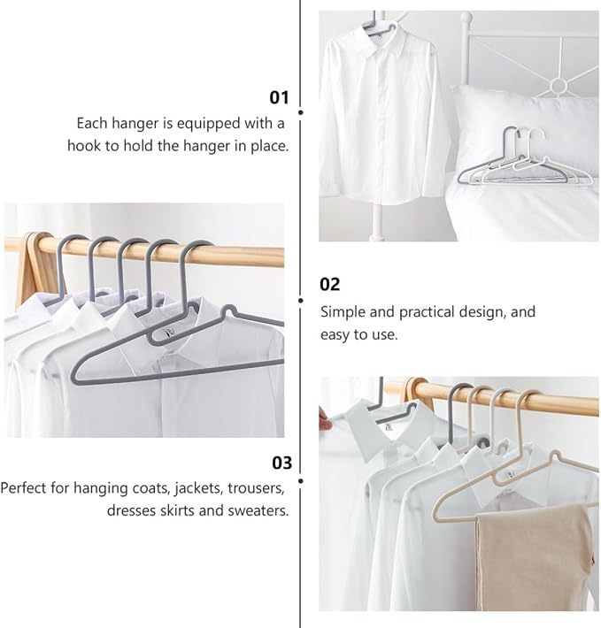 15 Pcs Plastic Non-Slip Windproof Clothes Hangers Set, Lightweight Coat and - Image 7