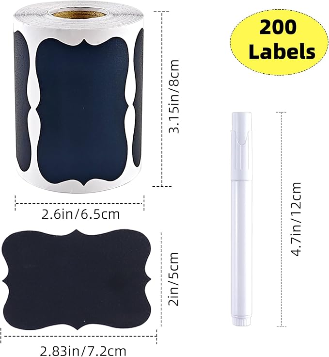 200 Pcs Chalkboard Labels, 2.83x1.95 IN Reusable Labels - Image 2