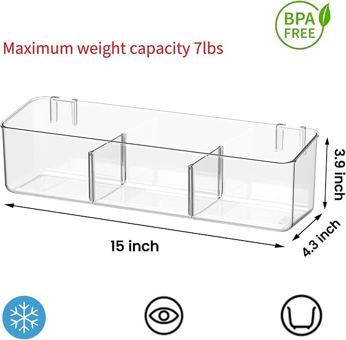 vacane Plastic Over Cabinet Door Organizer, Adhesive Mount Storage Organizer - Image 2