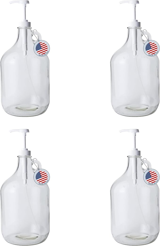 Fastrack 4-Pack 1 Gallon Glass Jug Laundry Detergent Dispenser – Airtight by FASTRACK