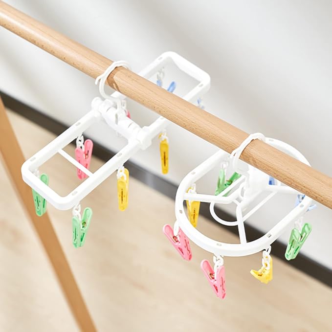 MXY Plastic Clothespins Foldable Clothes Socks Underwear Hooks Laundry Colorful - Image 9