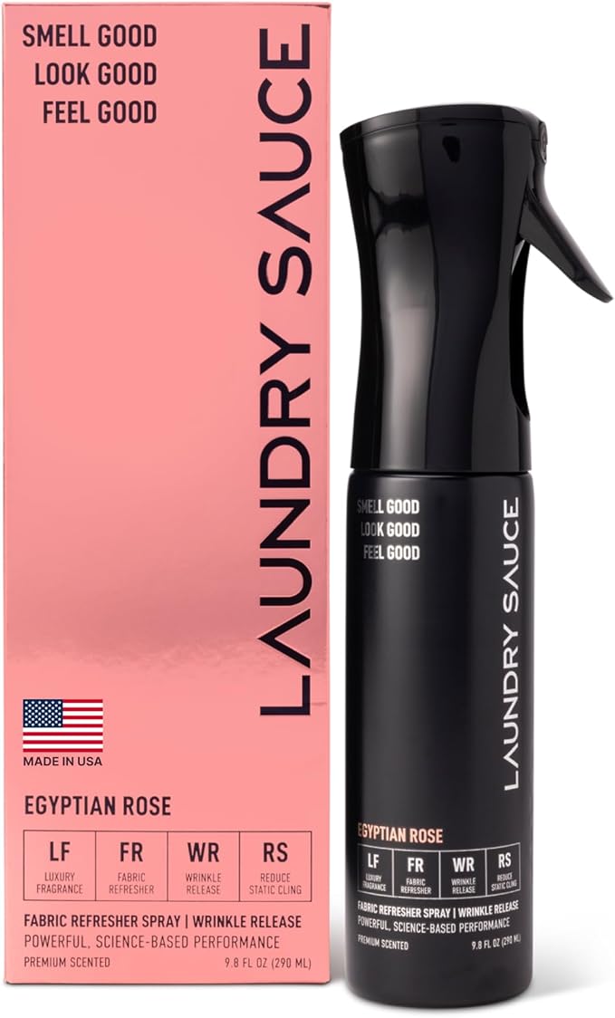 Laundry Sauce Fabric Refresher Spray Egyptian Rose, Odor-Fighting Fabric by LAUNDRYSAUCE