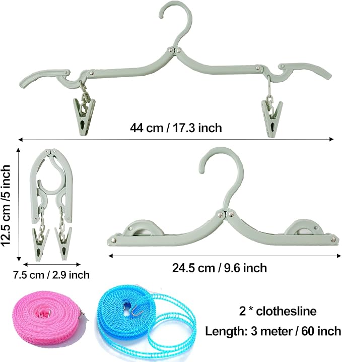 24 PCS Travel Hangers, Portable Folding Clothes Hangers - Image 2
