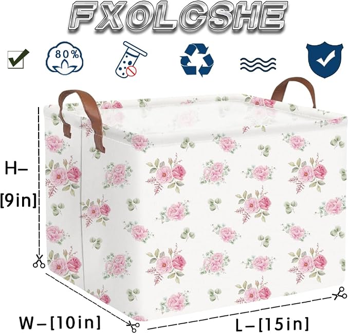 Rectangular Rose Pink Flower Basket - Image 7