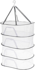 PATIKIL Folded Mesh Clothes Hanging Dryer, 4-Tier Sweater Drying Rack Folding by PATIKIL