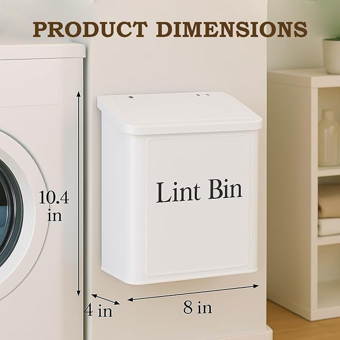 Magnetic Lint Bin for Laundry Room Organization & Storage, Wall-Mounted Dryer - Image 2