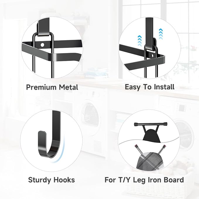 Ironing Board Holder Wall Mount, Ironing Board Hanger, Over The Door Iron - Image 6