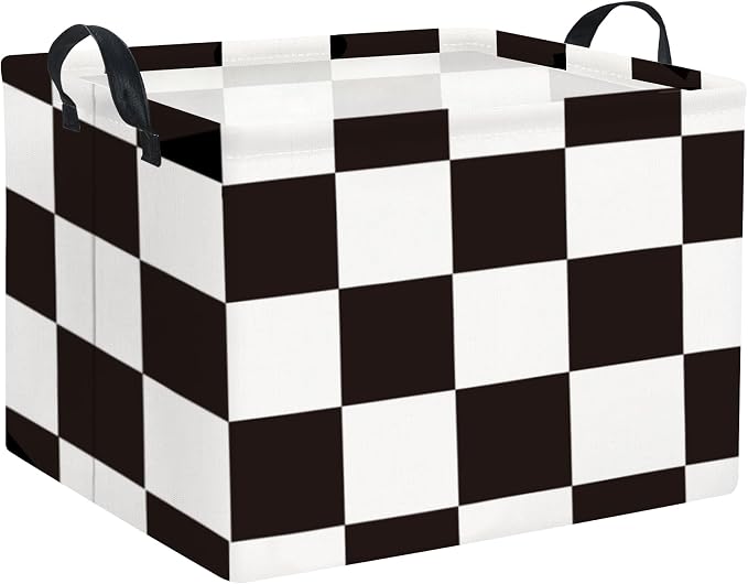 Rectangular Checkered Basket Storage Bin Collapse Storage Basket by TIBAOLOVER