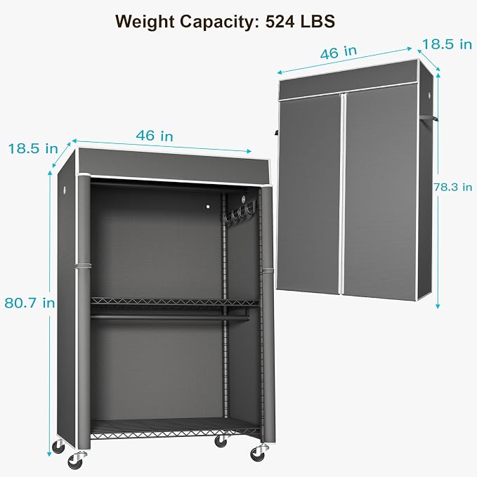 FUTASSI Black Clothing Rack - Image 3