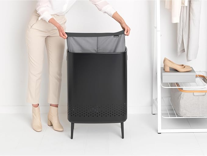 Brabantia Bo Laundry Hamper Hi 2 Compartment Removable Laundry Bag 2 x 12 Gal - Image 8