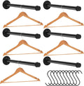 6 Pcs Industrial Pipe Clothes Bar 12 Inch Rustic Black Iron Pipe Clothing Rack by EGASON