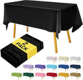 Black Plastic Tablecloths 2 Pack Disposable 54 x 108 Inch PEVA Opaque by Hereisa