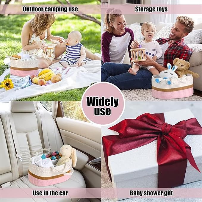 Cotton Rope Diaper Caddy Organizer, Nursery Storage Bin and Car Organizer - Image 7