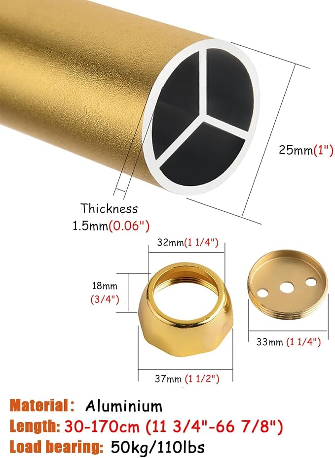 Closet Rod Champagne Gold Hanging Rod - Image 5