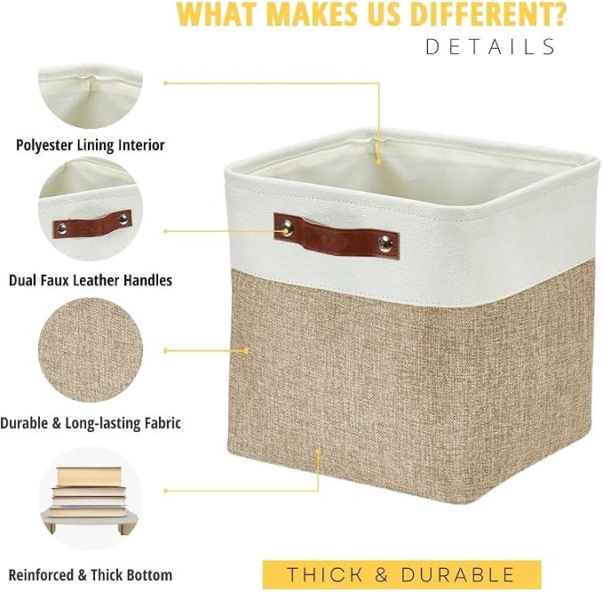 DECOMOMO Storage Cubes, 12x12 Storage Bins, Baskets - Image 4