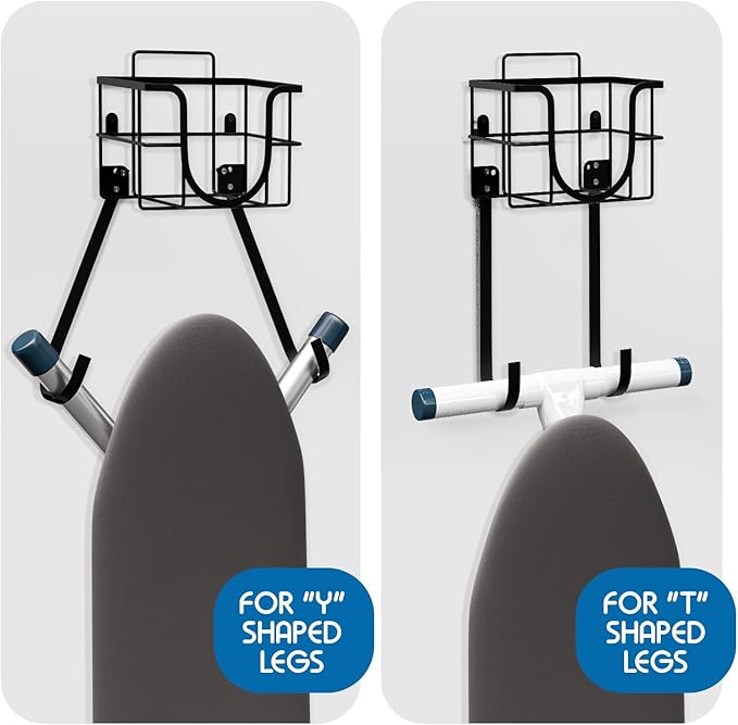 Hearth & Harbor Ironing Board Holder Wall Mount & Over The Door Hanger - Image 4