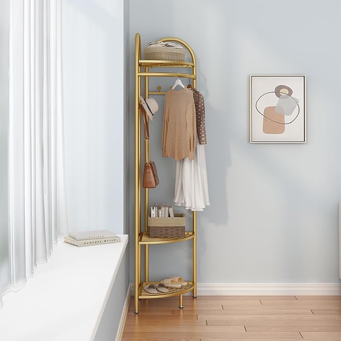 Metal Corner Coat Racks, Freestanding Garment Rack - Image 3