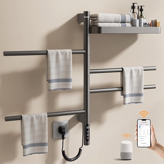 ENZE Smart Rotating Heated Towel Rack - Image 2