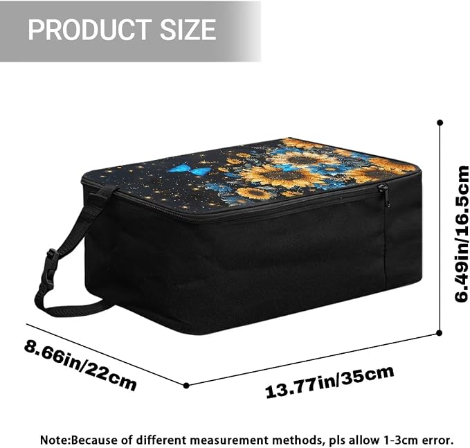 Steam Iron Storage Bag Sunflower Butterfly Zippered Handheld Steamer Case - Image 7