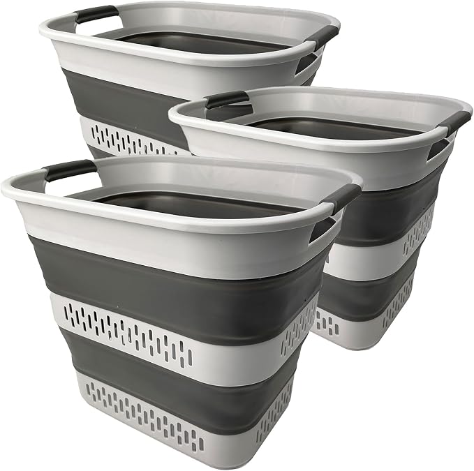 SAMMART 40L Foldable Plastic Laundry Basket by SAMMART