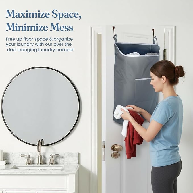 The Fine Living Co. Large Hanging Laundry Hamper - Image 3