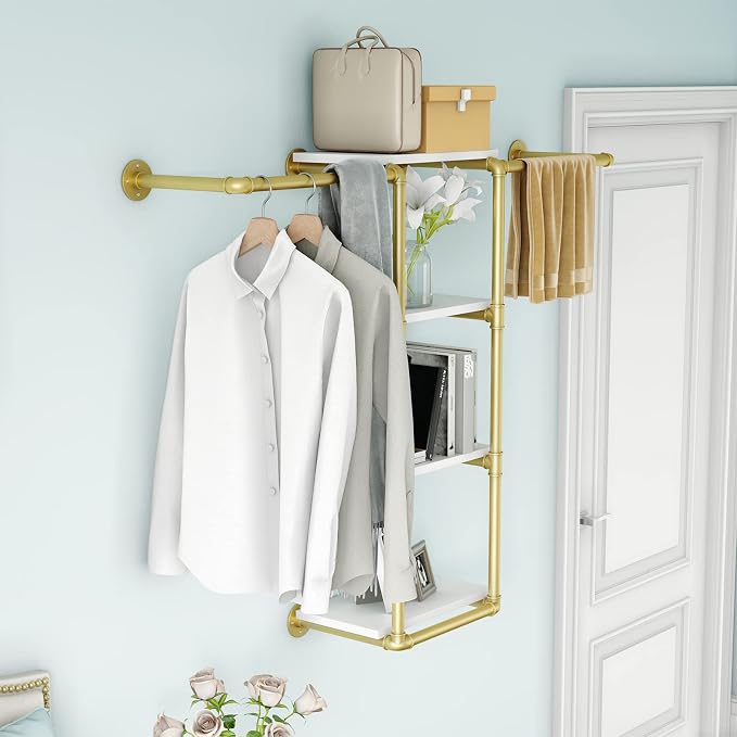 Wall Mounted Pipe Clothing Rack - Image 9